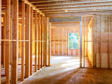 Laneway house framing in Vancouver West, BC